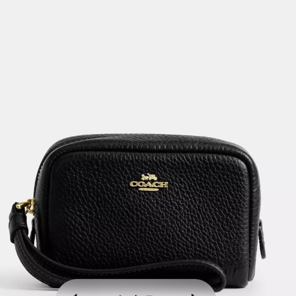 Coach Black Leather Wristlet